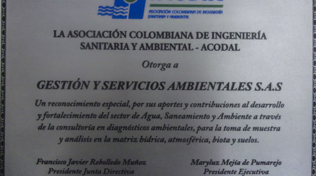 Entrega de reconocimiento de ACODAL a GSA